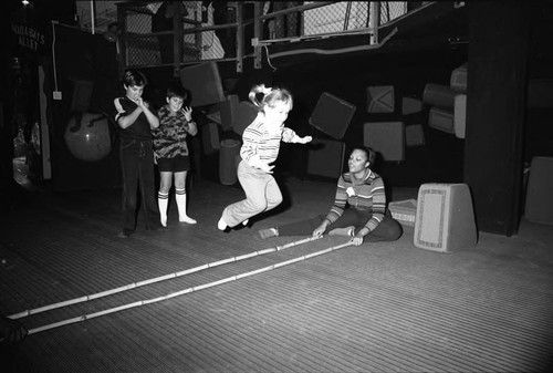 Children participating in an activity at the L.A. Children's Museum, Los Angeles, 1982