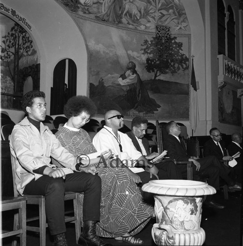 Speakers at the First Annual Recognition Awards sitting together, Los Angeles, 1968