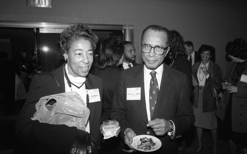 Archibald and Kay Murray posing together at an American Bar Association event, Los Angeles, 1990