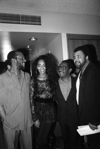 George Howard and Jody Watley posing together at the 11th Annual BRE Conference, Los Angeles, 1987