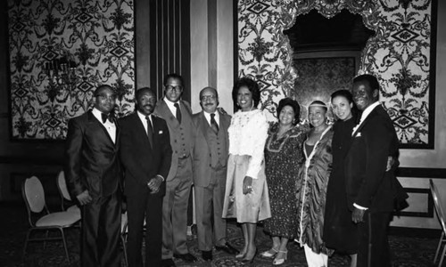 Testimonial to pioneer black historical achievement dinner at the Beverly Hilton, Los Angeles, 1981