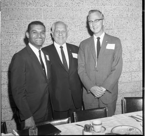 Billy Mills and two men, Los Angeles, 1967