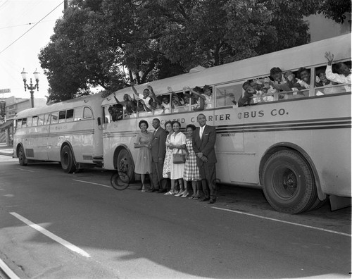 Children on a bus, Los Angeles, 1962