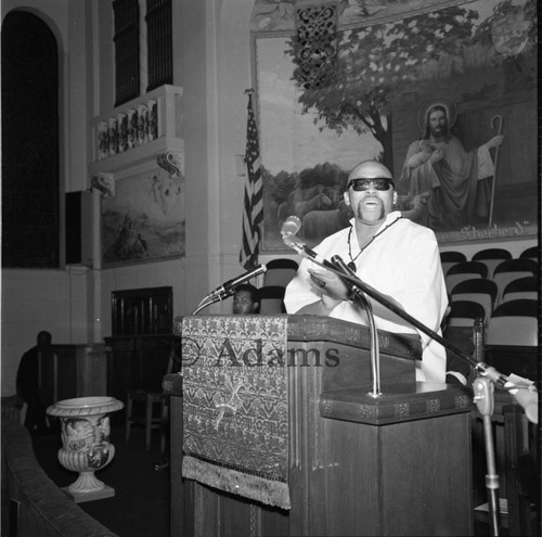 Maulana Karenga speaking at the First Annual Recognition Awards, Los Angeles, 1968