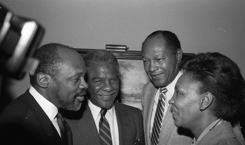 Willie Brown, Harold Washington, Tom Bradley, and Maxine Waters at the Ambassador Hotel, Los Angeles, 1983