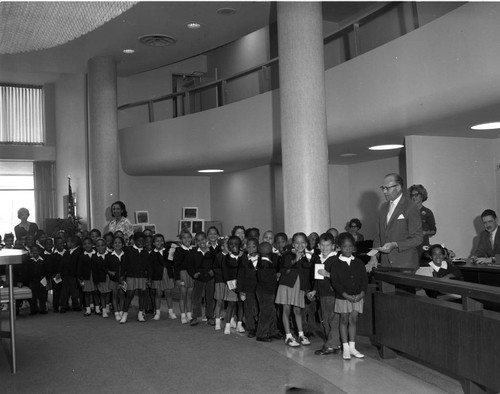 School group, Los Angeles, 1964