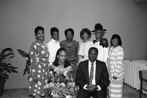 Black Women Lawyers Association event attendees posing for a group portrait, Los Angeles, 1987