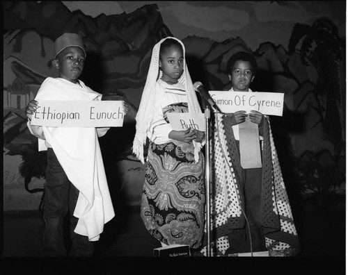 Celeste Scott Christian School children's performance, Los Angeles, 1984