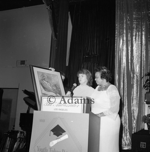 Showing artwork, Los Angeles, 1982