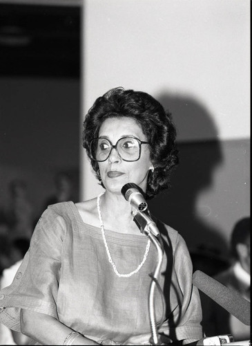 California African-American Museum event speaker Aurelia Brooks, Los Angeles, 1984