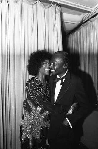 Cicely Tyson and Miles Davis posing together at the NAACP Image Awards, Los Angeles, 1981