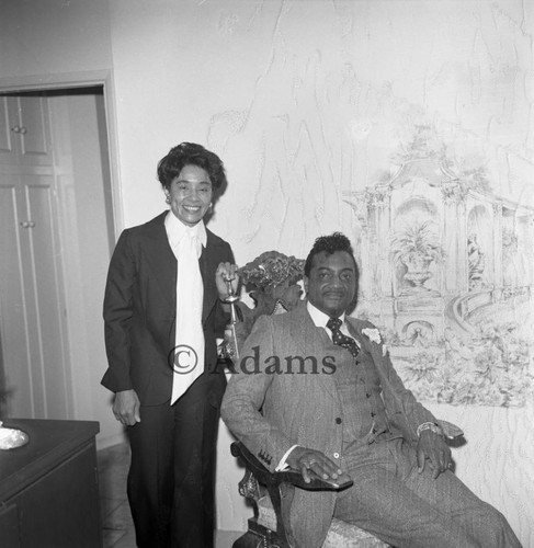 Reverend Ike takes a seat, Los Angeles, 1977