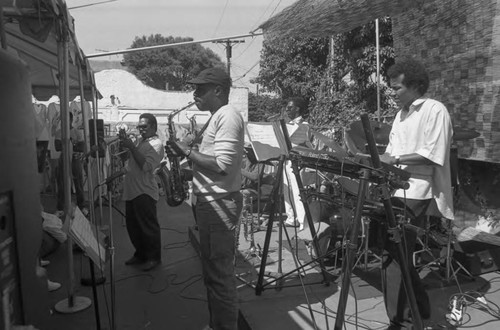 Leslie Drayton and the "Fun" Jazz Band performing at the African Market Place, Los Angeles, 1987