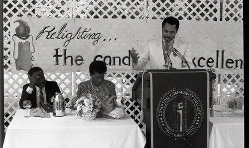 Marva Collins at a Compton College event, Los Angeles, 1987