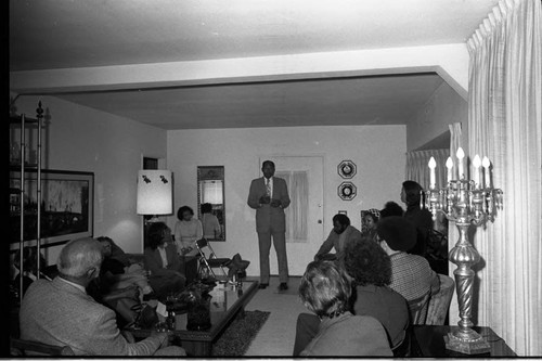 Tom Bradley speaking at an A. Phillip Randolph Institute meeting, Los Angeles, 1973