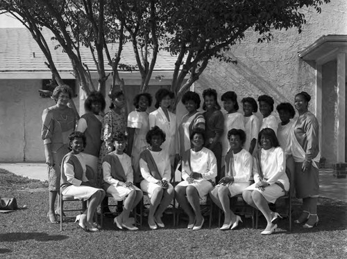 Phi Delta Kappa, Beta Phi Chapter event participants posing together, Los Angeles, 1987