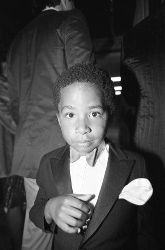 Frankie Gaye posing at the 25th Annual Grammy Awards, Los Angeles, 1983