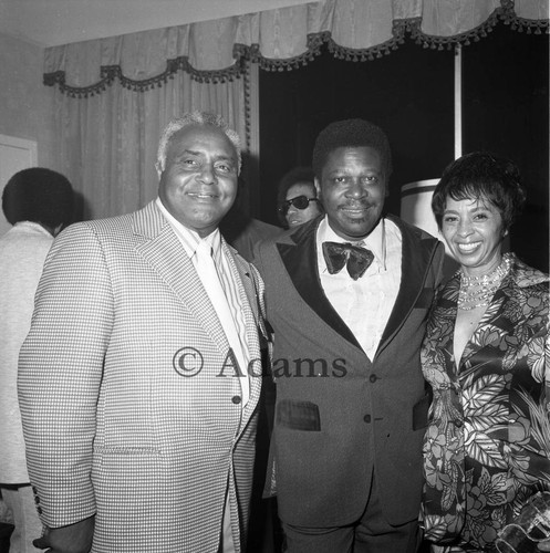 Man and woman with B.B King, Las Vegas, 1972