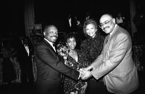 Willie Brown greeting others at a Black Women's Forum event, Los Angeles, 1989