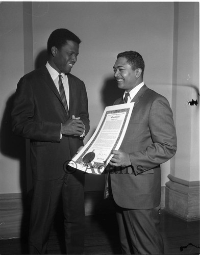 Sidney Poitier and Mervyn Dymally, Los Angeles, 1962