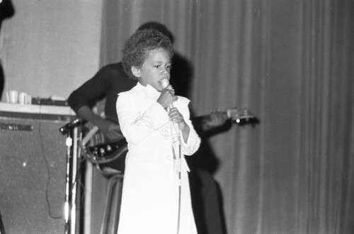 Child performing at KGFJ's Soul Search event, Los Angeles, 1975