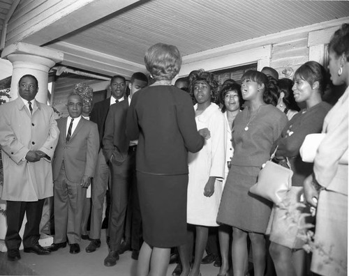 Rev. Clayton D. Russell Sr. and Gilbert Lindsay attending a groundbreaking ceremony, Los Angeles, 1966