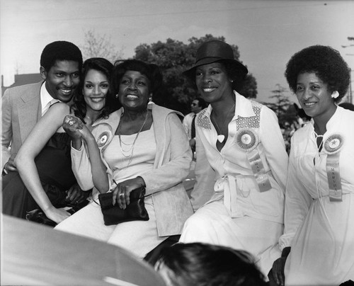 Willis Edwards and others at a parade, Los Angeles