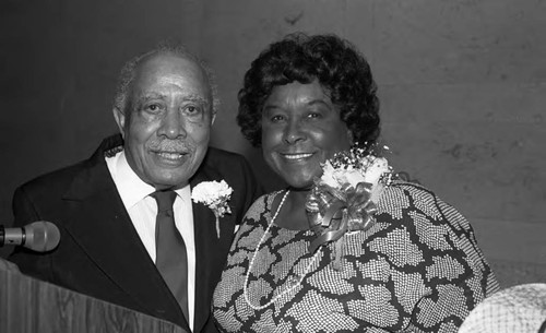 Gilbert Lindsay posing at an Alpha Phi Zeta Chapter, Zeta Phi Beta Sorority event, Los Angeles, 1989