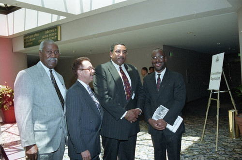 Nate Holden and Willie Williams posing together at the National Newspaper Publishers Association convention, Los Angeles, 1993