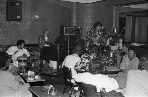 Band performing at the Pied Piper nightclub, Los Angeles, 1986