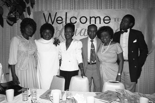 Watts Branch NAACP honorees posing with Maxine Waters, Los Angeles, 1984