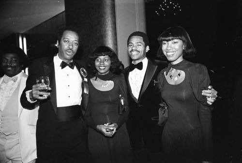 Two couples posing together at the NAACP Image Awards, Los Angeles, 1981