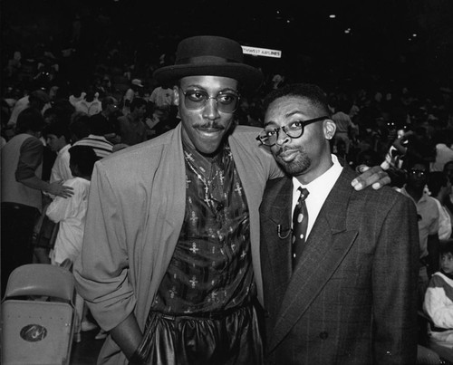 Arsenio Hall and Spike Lee at a charity event, Los Angeles, 1989