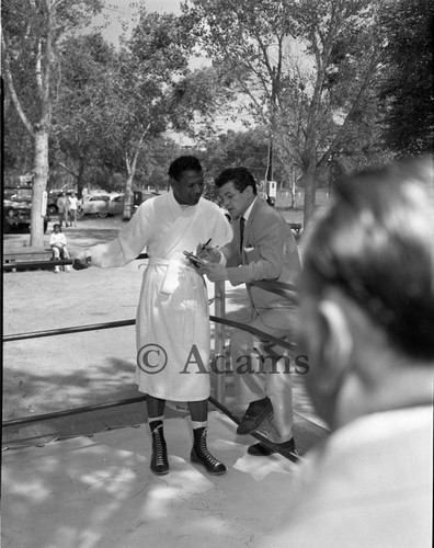 Sugar Ray in outdoor ring, 1956