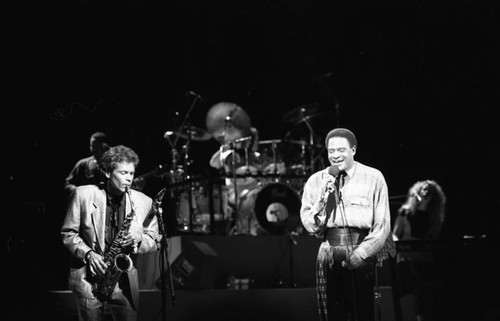 Al Jarreau and David Sanborn performing at the 11th Annual BRE Conference, Los Angeles, 1987