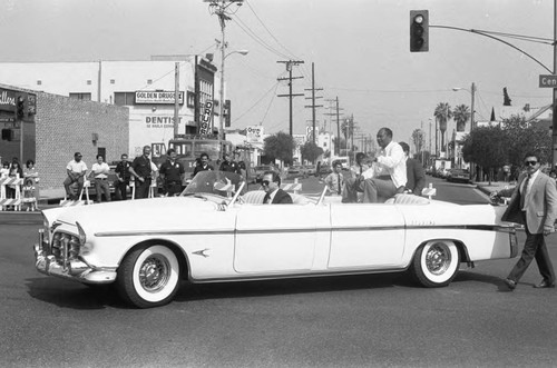 Tom Bradley riding in the South Central Easter parade, Los A