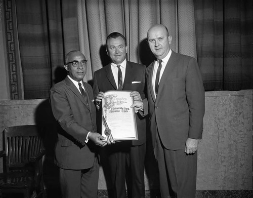 Certificate to Kiwanis, Los Angeles, 1963