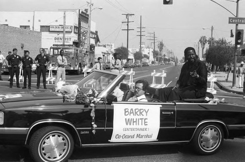 Barry White riding in the South Central Easter Parade, Los Angeles, 1986