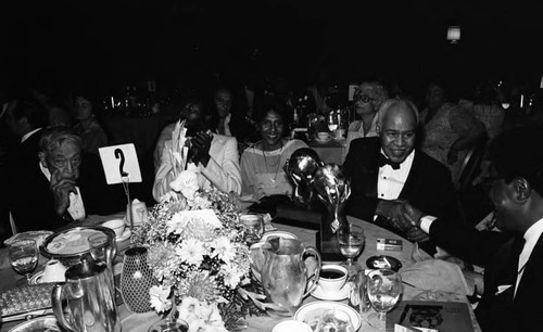 Dr. H. Claude Hudson and Roy Wilkins attending the NAACP Image Awards, Los Angeles, 1978