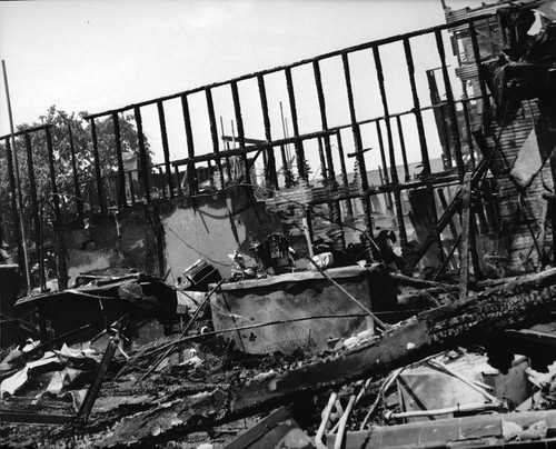 Burned building, Los Angeles