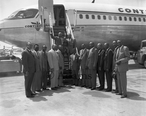 At airport, Los Angeles, 1962