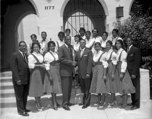 Reverend Ford Greets Guests, Los Angeles, 1957