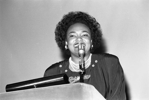 Jamaica Tourist Board event speaker, Los Angeles, 1989