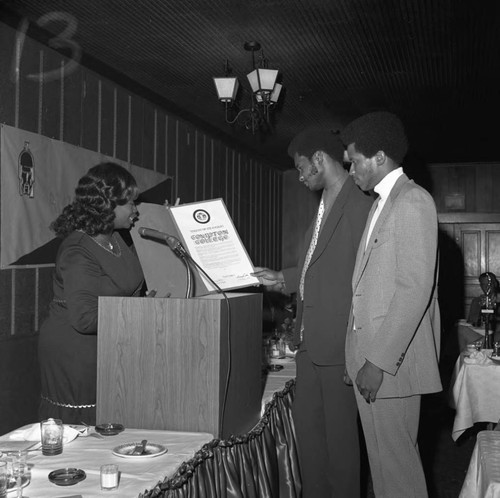 Presentation to Compton College, Los Angeles, 1973