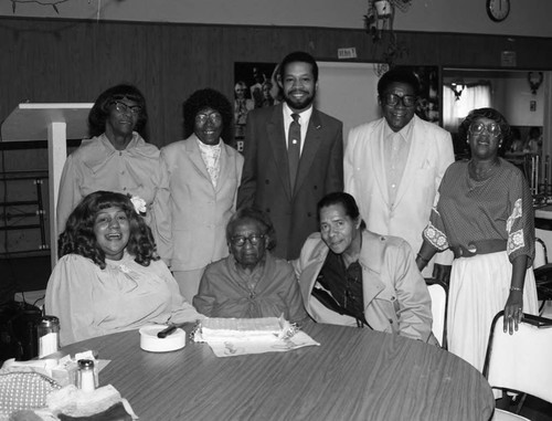 Amelia Payne celebrating her 106th birthday, Los Angeles, 1985