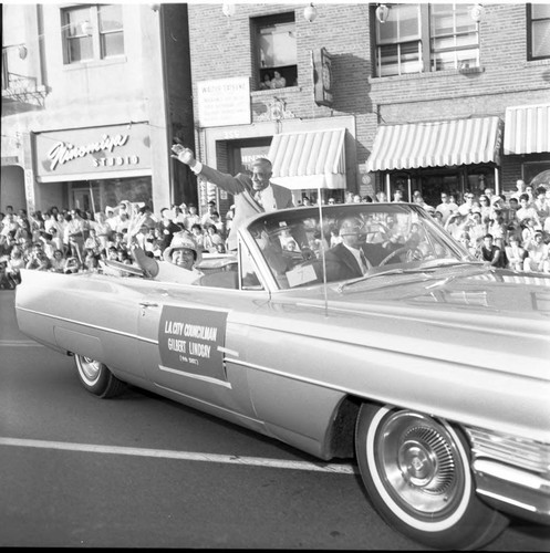 Gilbert Lindsay at Nisei Parade, Los Angeles, 1966