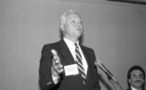 Benjamin R. Civiletti speaking at an American Bar Association event, Los Angeles, 1990