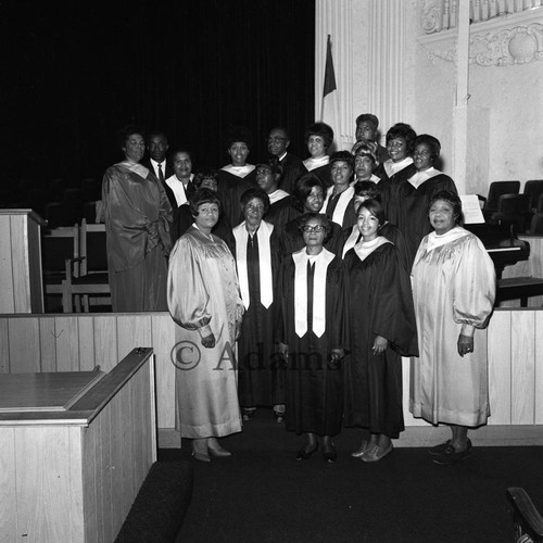 Ward A.M.E. Church choir group portrait, Los Angeles, 1969