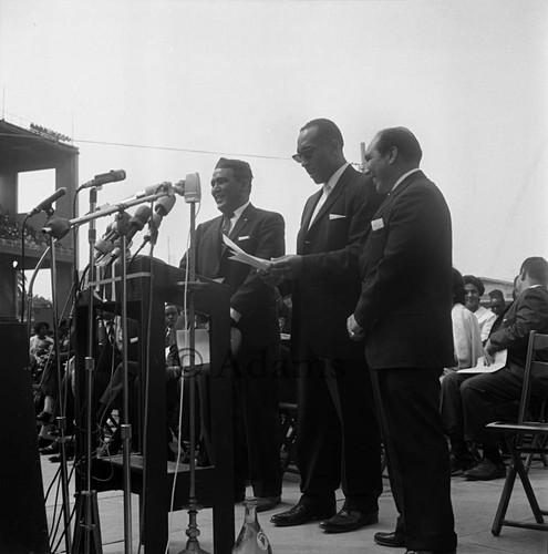 Rev. Brookins, Freedom Rally, Wrigley Field, Los Angeles, 1963