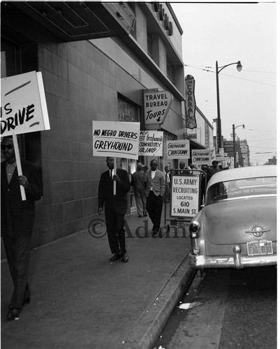 Greyhound Pickets, Los Angeles, 1961